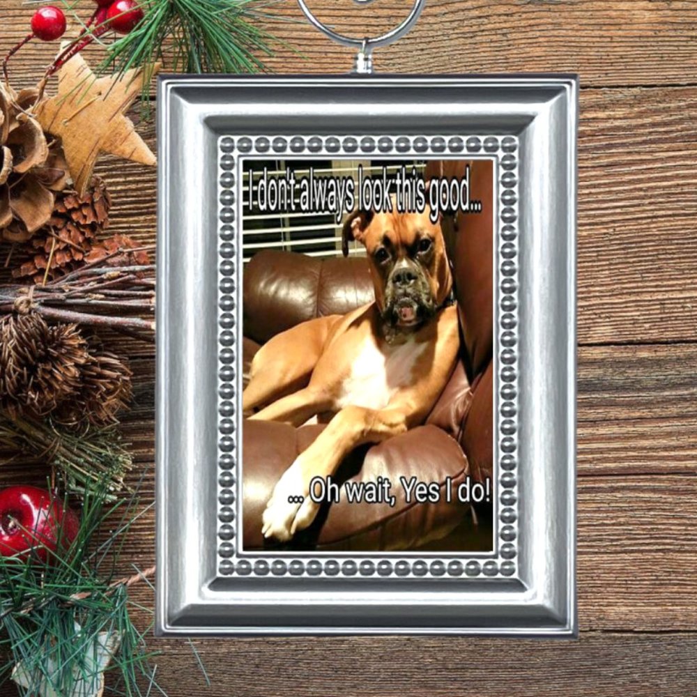 Boxer Puppy Dog Funny Christmas Tree Ornament